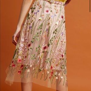 Eva Franco Waverly Garden Embroidered Floral Skirt